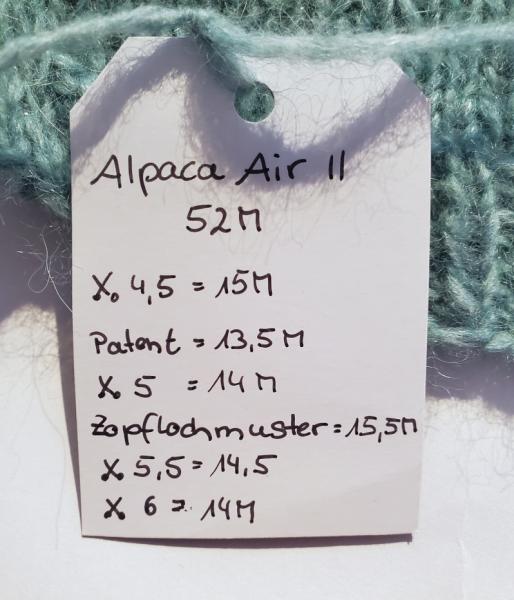 Alpaca Air II Strickprobe Infos